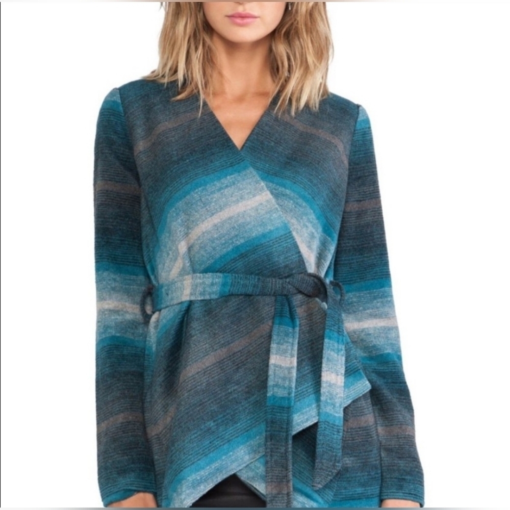 Jack by BB Dakota Teal and Gray V-Neck Sweater